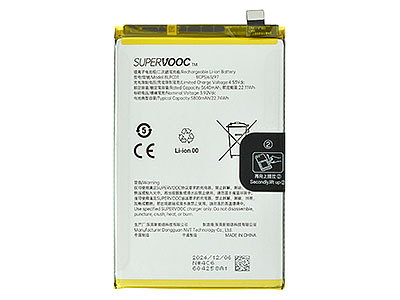 Oppo Oppo A5 Pro 5G - BLPC01 Batteria 5800 mAh Li-Ion + Adesivo **Bulk**