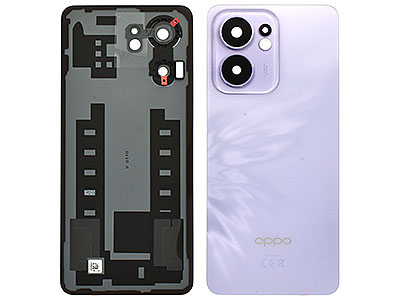 Oppo Reno13 F 5G - Cover Batteria + Vetrino Camera + Adesivi Plume Purple