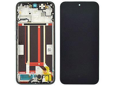 Oppo Reno14 F 5G - Lcd + Touch Screen + Frame + Tasti Laterali Opal Blue