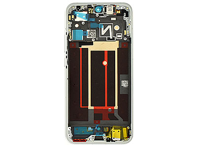 Oppo Reno14 5G - Lcd + Touch Screen + Frame + Tasti Laterali Opal White